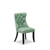 East West Furniture DAP6F22 Dallas Parson Dining Room Chairs-Willow Green Faux Leather Padded, Set of 2, Wirebrushed Black - 4 of 4