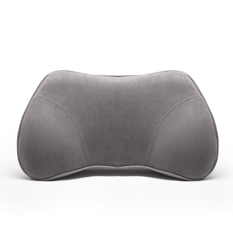 WENNEBIRD Model B Lumbar Memory Foam Support Pillow to Improve Posture with Raised Side Butterfly Design, Constance Fabric, and Removable Cover, Grey, 2 of 7