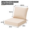 Crestlive Products 24in Outdoor Cushions Water Resistant Patio Furniture Cushions with Removable Cover Deep Seat and Back Cushion for Chair Sofa Couch - 3 of 4