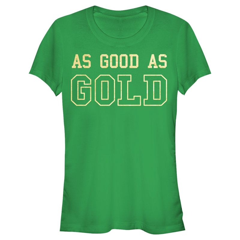 Juniors Womens Lost Gods St. Patrick's Day As Good as Gold T-Shirt, 1 of 5