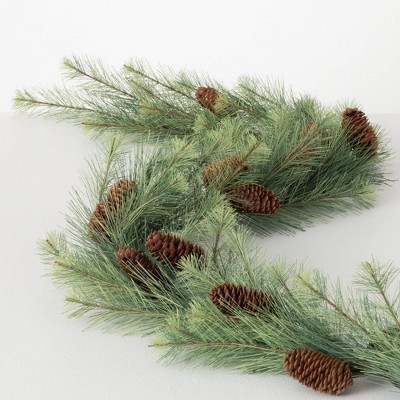 5'L Sullivans Black Hills Pine Garland, Green Christmas Garland