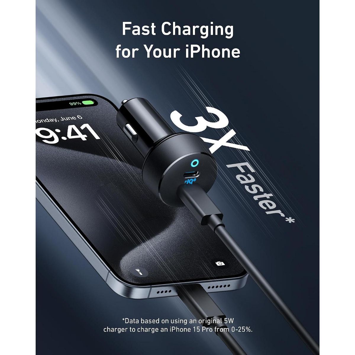 Anker 40W 2-Port PowerIQ 3.0 USB-C Fast Charging Car Charger, PowerDrive III Duo PD Adapter for iPhone 17/17 Pro Max/16/15, Galaxy S24/S23, AirPods - thumbnail 3