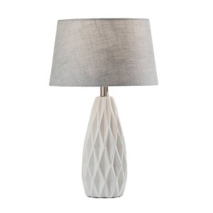 2pc Joan Table Lamps Bonus White - Adesso: Ceramic Base, Cone Shade, No Assembly Required - 1 of 4