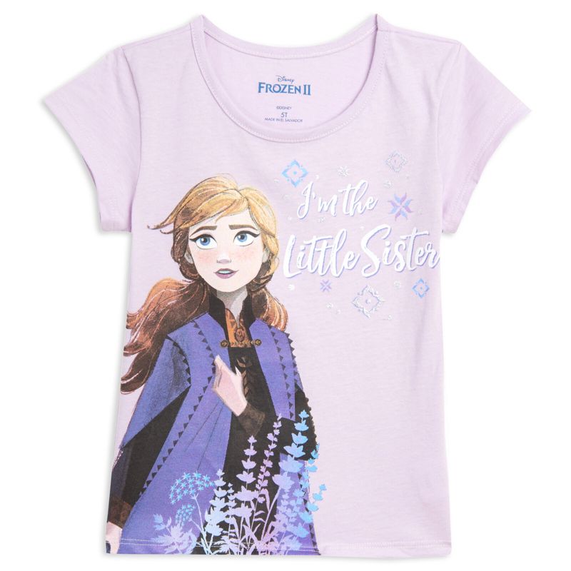 Disney Frozen Anna Little Girls Graphic T-Shirt Purple , 1 of 8