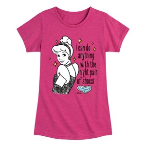 Girls' - Disney - Cinderella I Can Do Anything Fitted Short Sleeve Graphic T-Shirt - 1 of 4