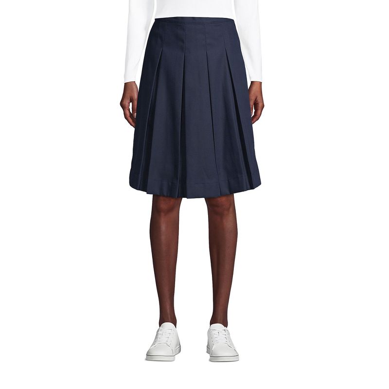Lands' End Lands' End School Uniform Women's Poly-Cotton Box Pleat Skirt Top of Knee, 2 of 3