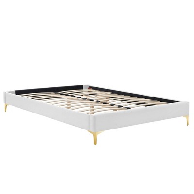 Sutton Queen Performance Velvet Bed Frame in Luxe White