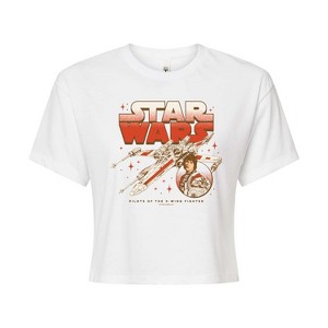 Women's - Star Wars - Luke R2 Xwing Cropped Graphic T-Shirt - 1 of 4