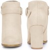 BLISSFUL STEP Buckle Chunky Heels with Side Zip Ankle Boots for Women - 3 of 4