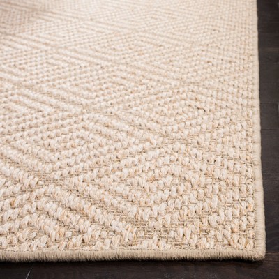 Beige Geometric Flat Woven Synthetic Area Rug 3' x 5'
