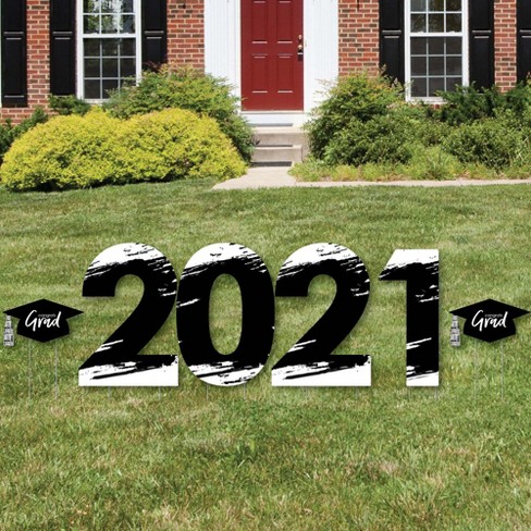 Big Dot Of Happiness Black And White Grad Best Is Yet To Come 21 Yard Sign Outdoor Lawn Decorations Grad Party Yard Signs 21 Target