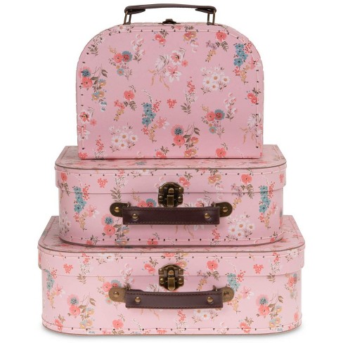 Jewelkeeper Paperboard Vintage Suitcase - Set Of 3 - Multicolored : Target