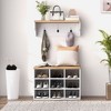 NicBex 2-in-1 Coat Rack & Shoe Bench Set Hall Tree with 5 Hooks and Storage for 10 Pairs of Shoes, for Entryway, Hallway - 2 of 4
