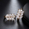 Leaf Shape Drop Earrings for Women Marquise Cz Gold Plated Ginger Lyne Collection - 3 of 4