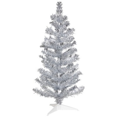 Northlight Artificial Tinsel Christmas Tree - 3' - Silver - Unlit