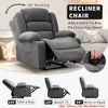 Adult Manual Pull Tab Recliner Chair w/ 3-Position Recline, Widen Overstuffed Single Sofa Lounge Chair w/2 Cup Holder - 3 of 4