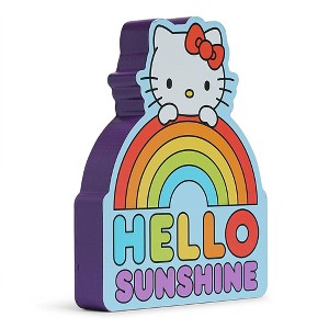 Silver Buffalo Sanrio Hello Kitty Rainbow Die-Cut Wooden Wall Art Sign | 8 x 7 Inches - 1 of 4