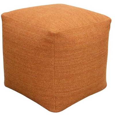 Moti Remi Pouf in Handwoven Contemporary Orange Wool