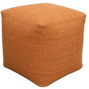 Moti Remi Pouf in Handwoven Contemporary Orange Wool - 1 of 4