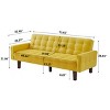 NicBex 73.62 Inch Linen Button Tufted Convertible Sofa Bed with Wood Legs for Living Room,Office,Apartment,Bedroom - 3 of 4