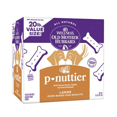 Old Mother Hubbard by Wellness Classic Crunchy P-Nuttier with Apple, Peanut Butter and Carrot Biscuits Large Oven Baked Dog Treats - 20lb