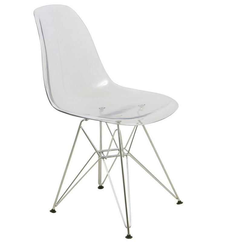 LeisureMod Cresco Dining Side Chair With Eiffel Chrome Legs, 1 of 10