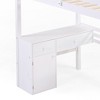 CSBDHome Twin Loft Bed With Built-In-Desk & Cabinet - 2 of 4