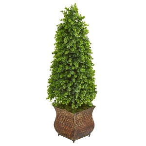 Nearly Natural 41-in Eucalyptus Cone Topiary Artificial Tree in Classic Planter (Indoor/Outdoor) - 1 of 1