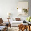 MAYEERTY Hanging Mirror Aluminum Alloy Rounded Corner Rectangle Gold Rotating Hardware 31x23x2in Double Sided - 3 of 4