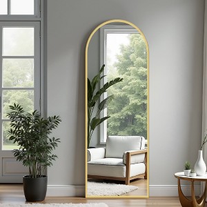 57"x20" Arched Full Length Mirror, Full Floor Mirror with Stand, Large Full Body Mirror, Wall Mirror for Bedroom Living Room - 1 of 4