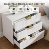 3 Drawer Dresser for Bedroom, 30" Tall Modern Chest of Drawers with Gold Metal Handles & Anti-Tipping Device, Fluted Wooden Dresser Organizer - 4 of 4