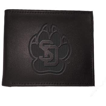Evergreen NCAA University of South Dakota Black Leather Bifold Wallet Officially Licensed with Gift Box