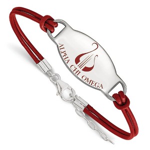 Black Bow Jewelry Sterling Silver Alpha Chi Omega Greek Life Strand Bracelet 7 Inch - 1 of 3