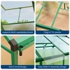 Aluminum outdoor greenhouse with roof vents and quick assembly frame, PC panels, suitable for greenhouse, courtyard, terrace, lawn - 4 of 4