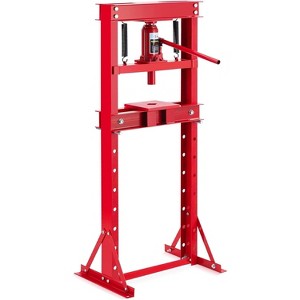 12-Ton Hydraulic Press, Heavy Duty H-Frame Garage Floor Hydraulic Shop Press with Press Plates, Adjustable Working Table Height - 1 of 4