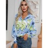 Floral Print Blouse Long Sleeve Button Down Shirts Casual Dressy Blouse Shirts Tops - 3 of 4