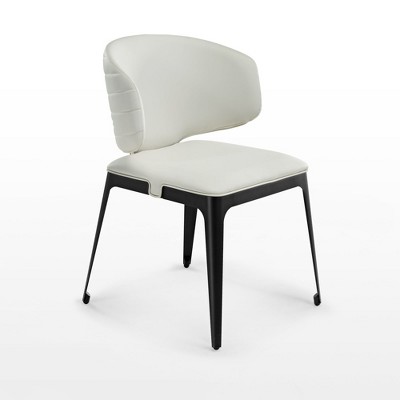 EUREKA ERGONOMIC,Modern Avant-garde Dining Chairs Set of 2, 24.02" L x 22.83" W x 33.1" H,Off-White