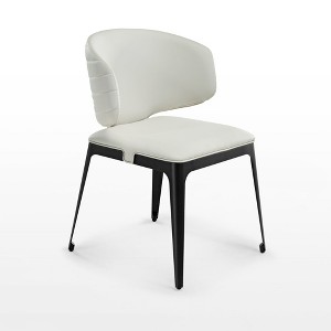 EUREKA ERGONOMIC,Modern Avant-garde Dining Chairs Set of 2, 24.02" L x 22.83" W x 33.1" H,Off-White - 1 of 4