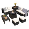 Costway 9PCS Patio Rattan Furniture Set Fire Pit Space-saving W/ Cushion cover - 3 of 4