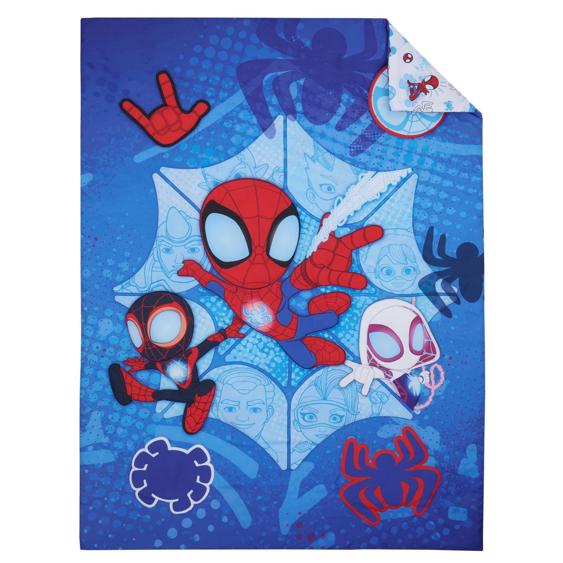 4pc Toddler Spidey and His Amazing Friends Reversible Bed Set