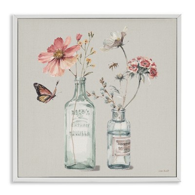 Stupell Industries Flower Jar Butterfly Painting, 12" x 12"