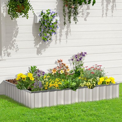Elevate Galvanized White Metal Raised Garden Bed for Patio & Deck