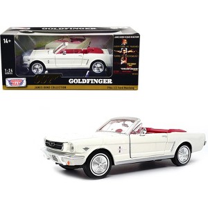1964 1/2 Ford Mustang Convertible White w/Red Interior James Bond 007 "Goldfinger" 1964 Movie 1/24 Diecast Model Car by Motormax - 1 of 4
