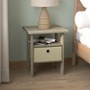 HOMLUX 2PCS Modern Bedside End Table Nightstand with Removable Drawer & Open Shelf - 3 of 4