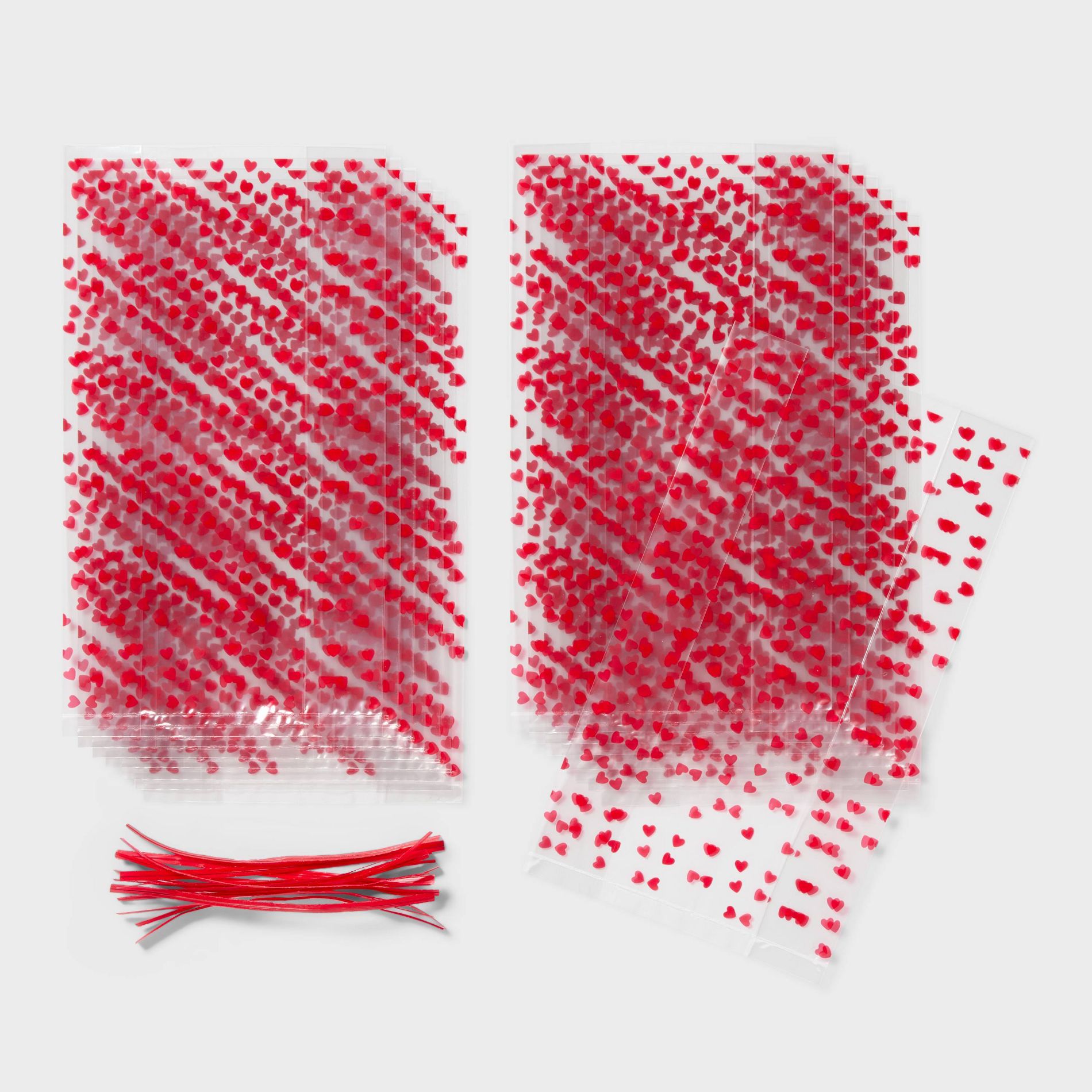 15ct Valentine's Day Cello Mini Heart Treat Bags with Twist Tie Closures - Spritz™