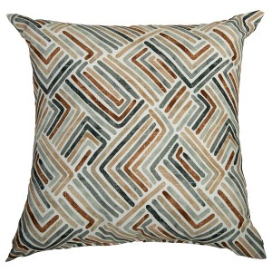 22"x22" Oversize Geometric Lines Poly Filled Square Throw Pillow - Rizzy Home: Indoor/Outdoor, Canvas Construction, Sewn Seam Closure - 1 of 4