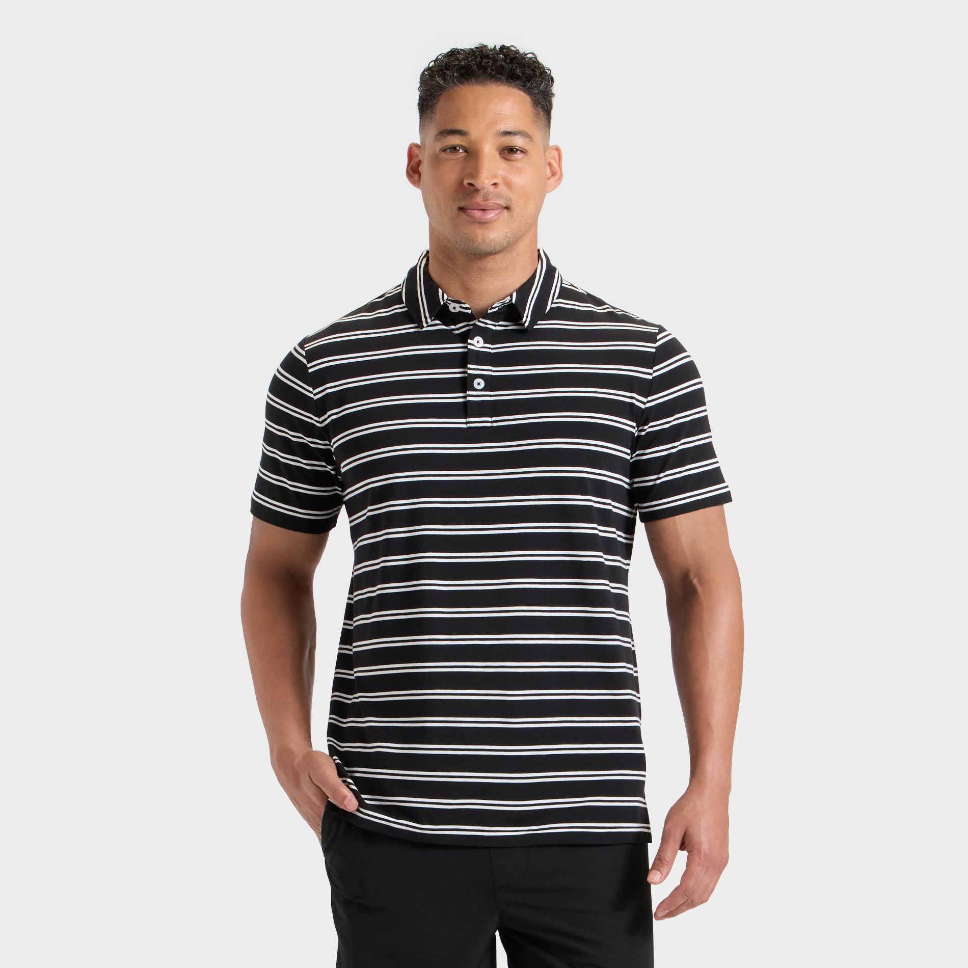 Men's Comfort Wear Striped Polo Shirt - Goodfellow & Co™