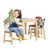 Kids Table and Chair Set, Kids Wooden Table with 4 Chairs, Cartoon Animal Pattern Chairs with Backrests, Cute Table and Chair Set - 3 of 4