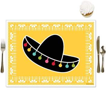 Big Dot of Happiness Let's Fiesta - Party Table Decorations - Fiesta Placemats - Set of 16