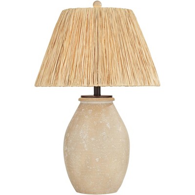 360 Lighting 27 1/2" High Raffia Shade Sand Finish Table Lamp